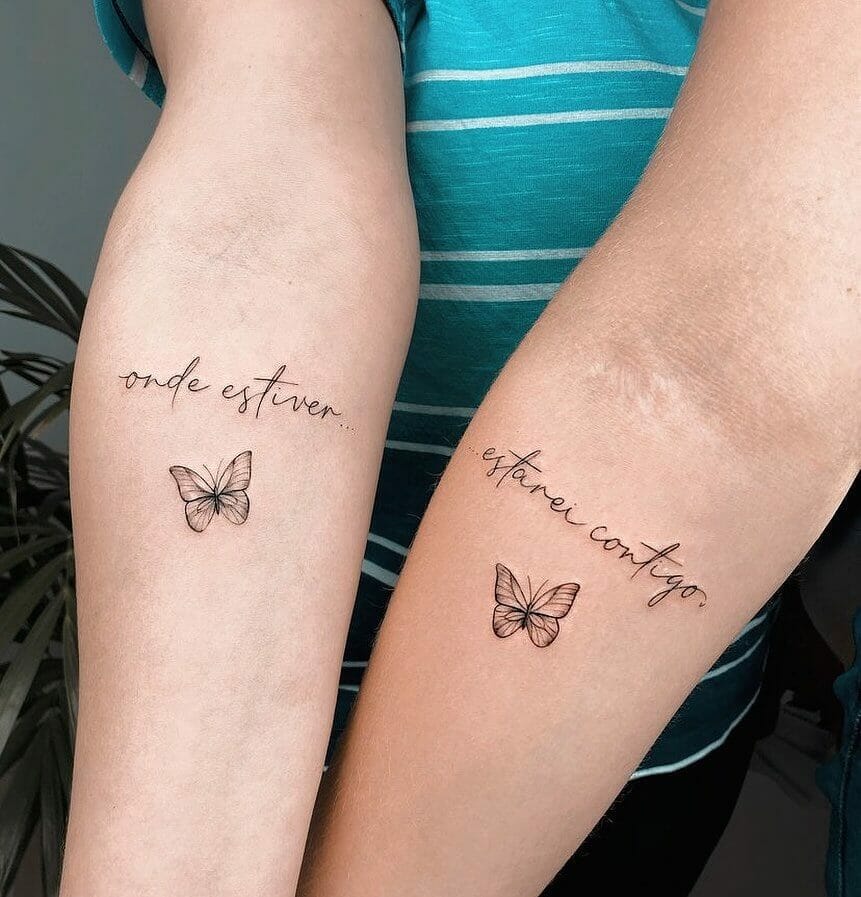 Butterfly Sister Tattoo Designs