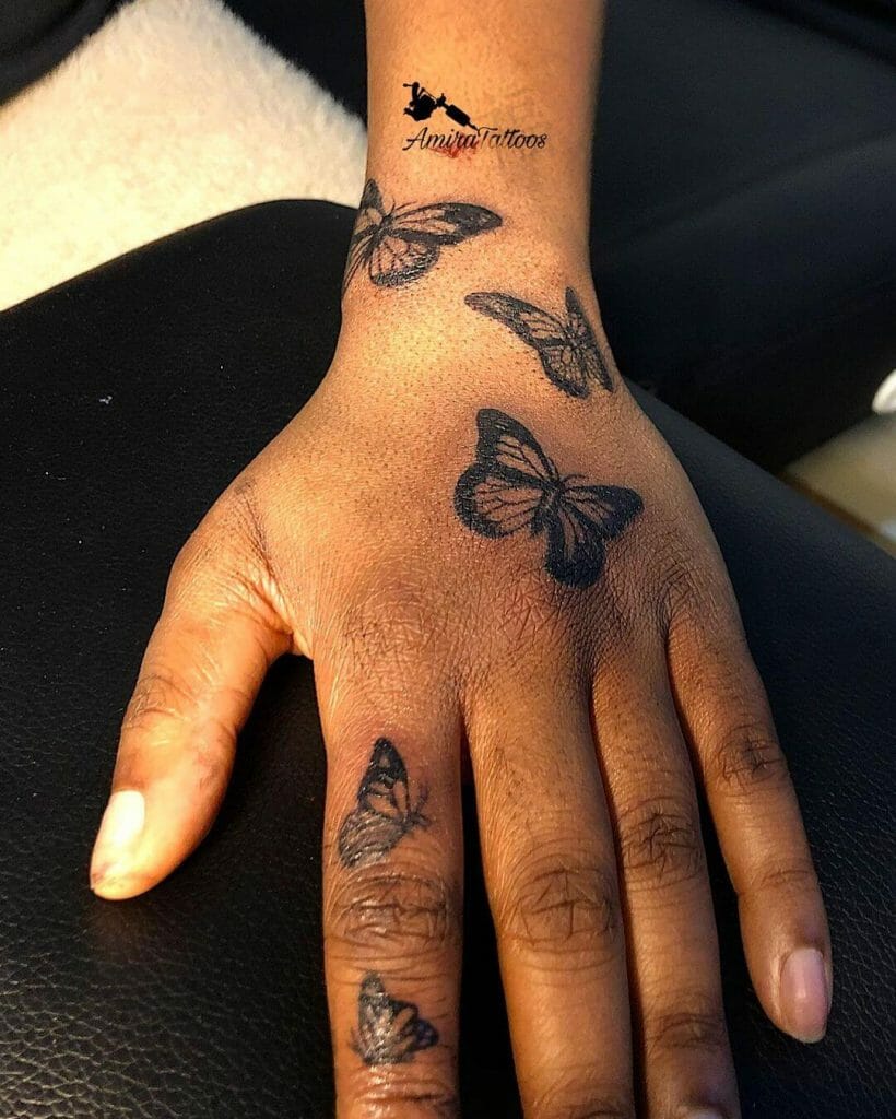 Butterfly Tattoo On Hand Design