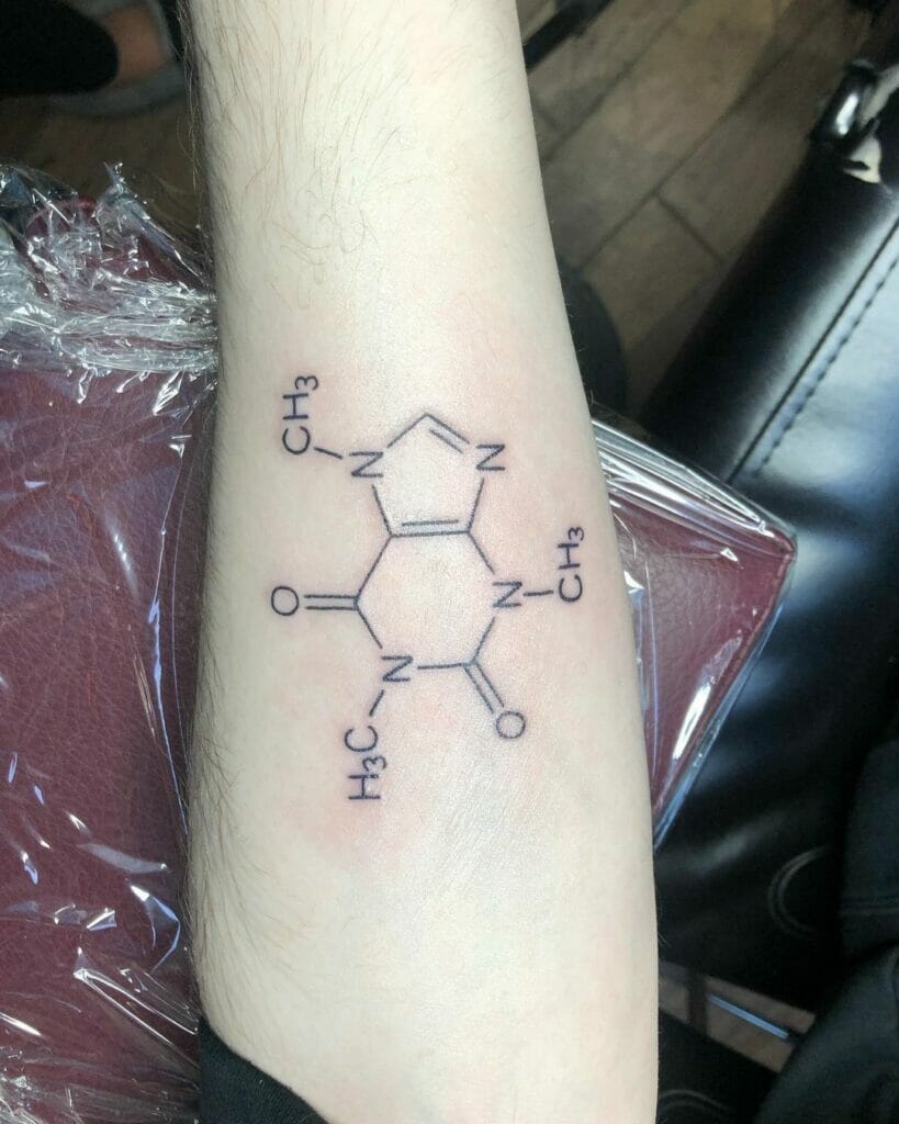 Caffeine Molecule Tattoo Design