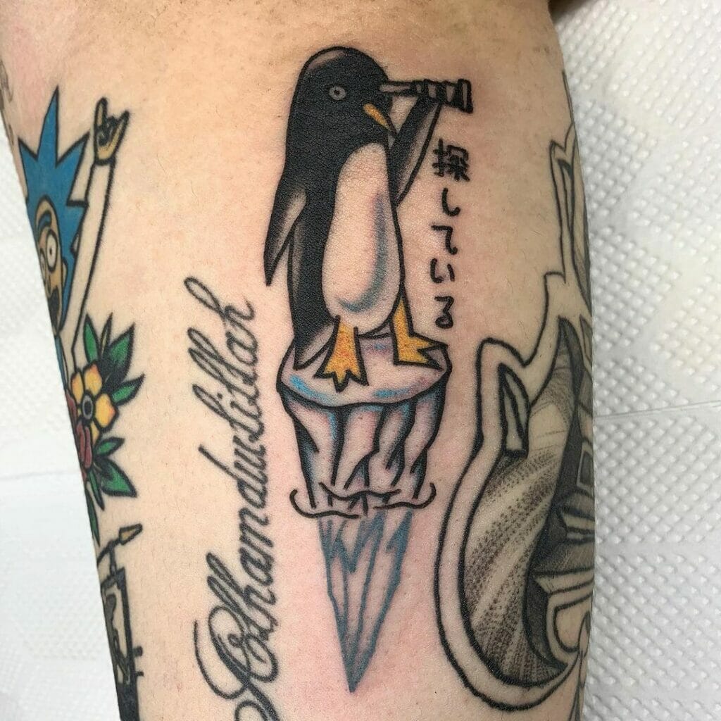 Cartoon Penguin Tattoo