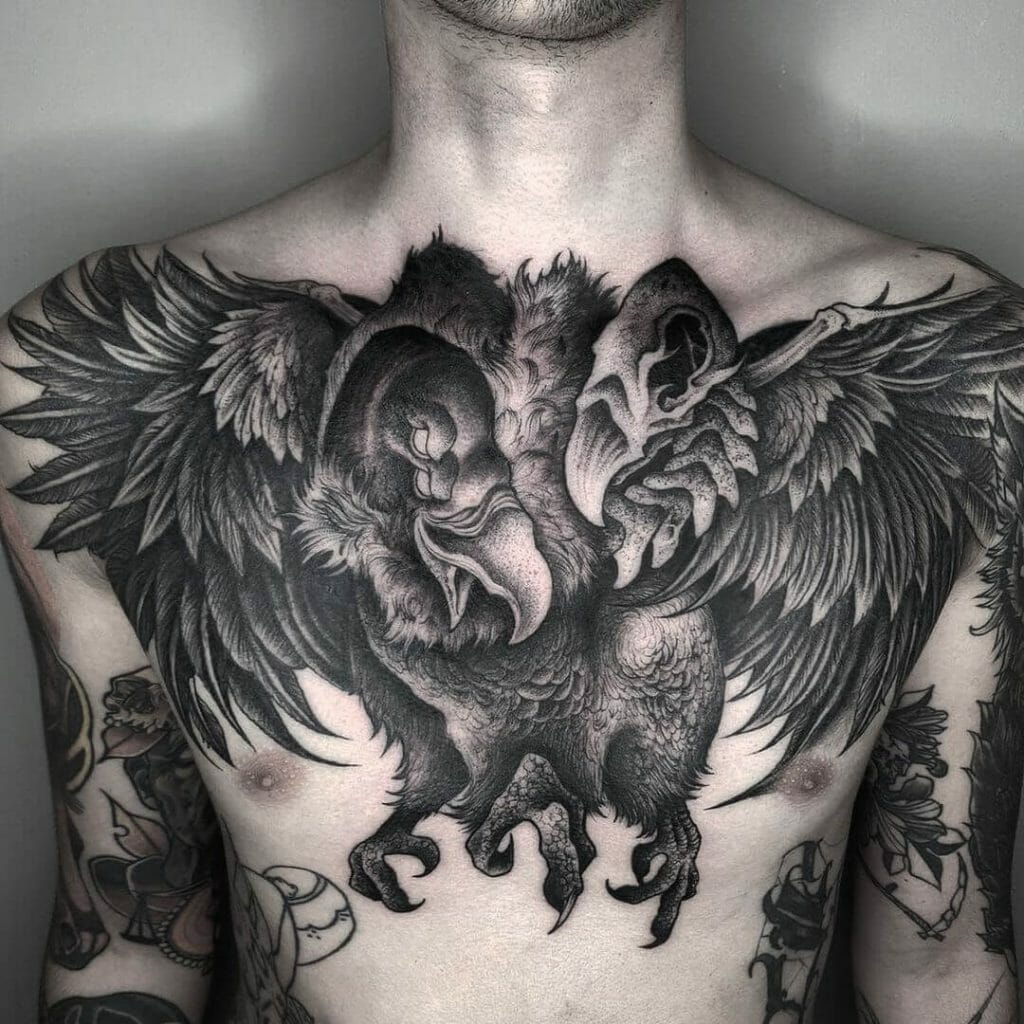 Chest Vulture Tattoos