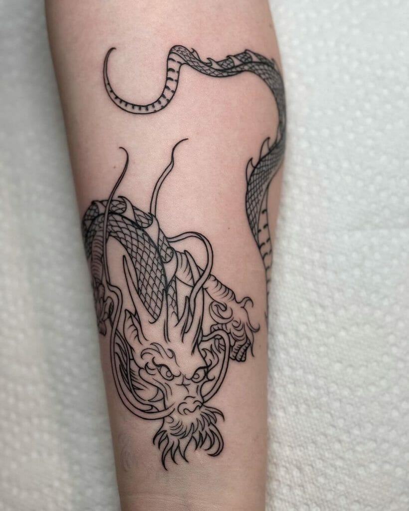 Chinese Dragon Tattoo Wrapped On Arm
