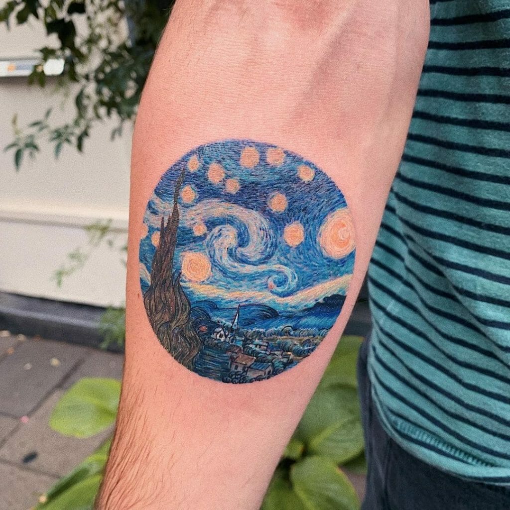 Circle Starry Night Tattoo