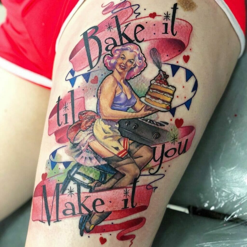 Classic Pin-Up Baker Tattoo Design
