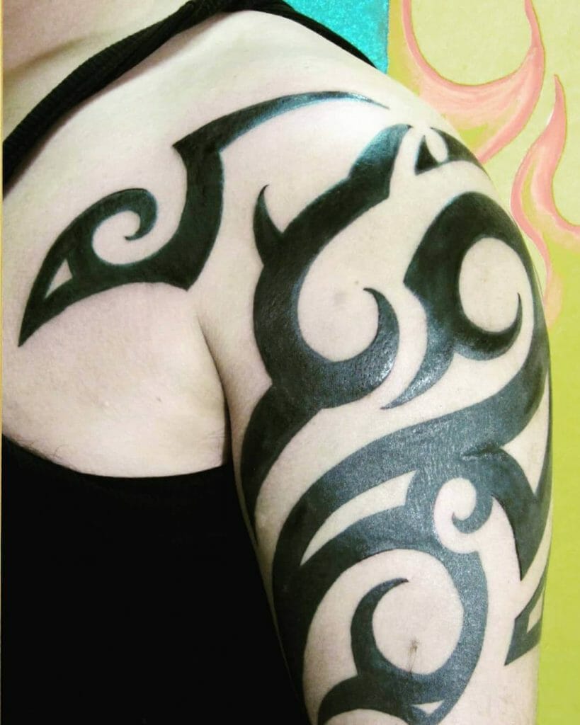 Classic Tribal Shoulder Tattoo