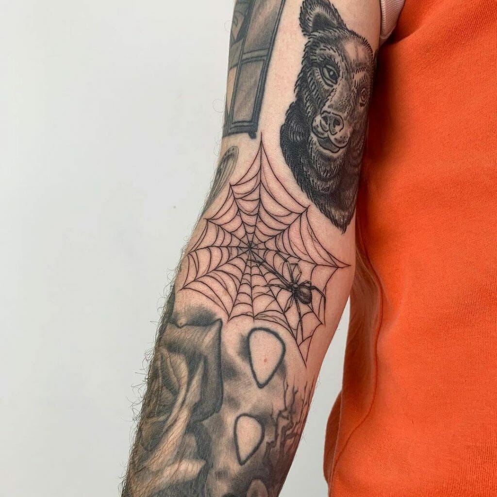 Collage Cobweb Tattoo