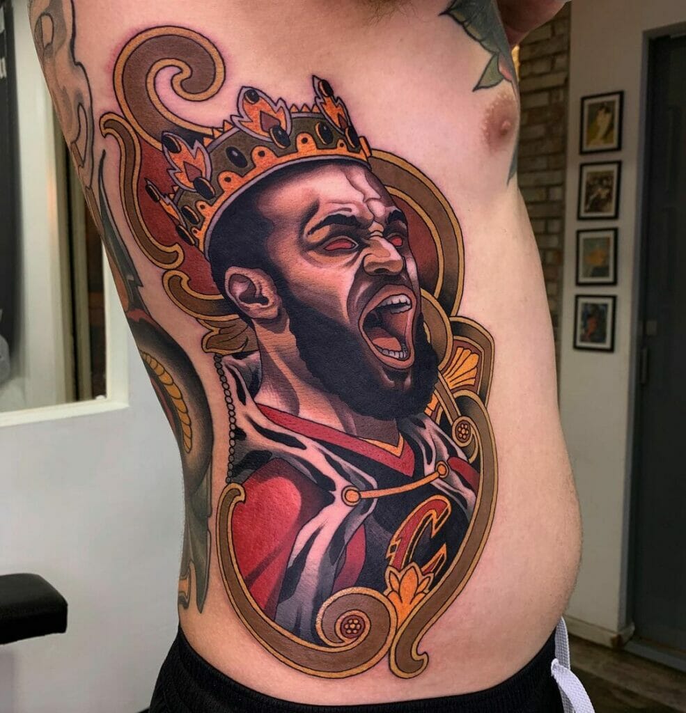 Colorful King James Tattoo