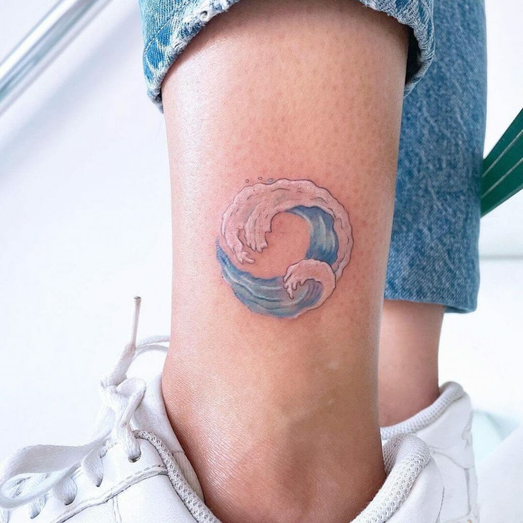 Colorful Simple Wave Tattoo