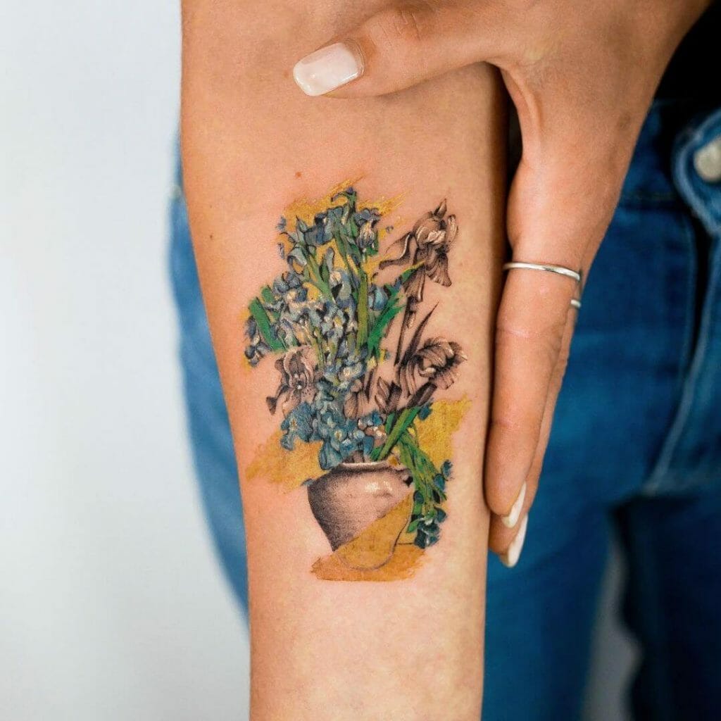 Colourful Flower Pot Tattoo
