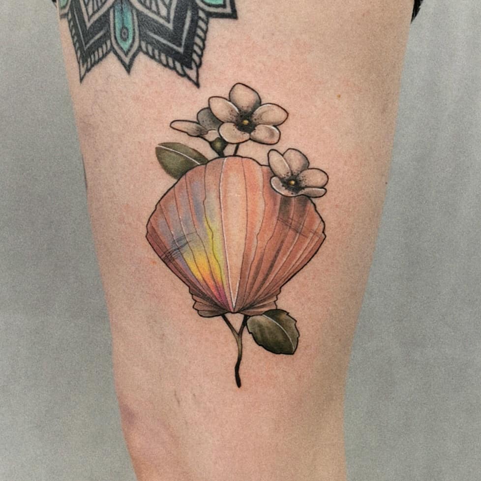 Colourful Seashell Tattoo Designs