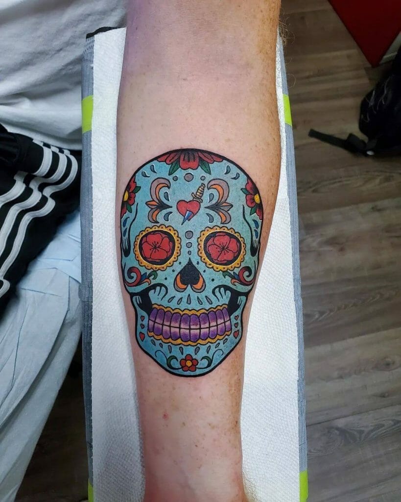 Colourful Sugar Skull Tattoos