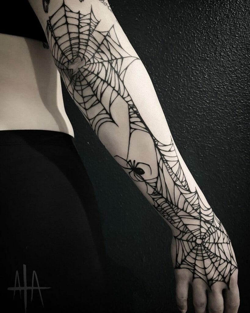 Connecting Spider Web Tattoos