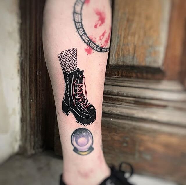 Cool Laced Boot Tattoo