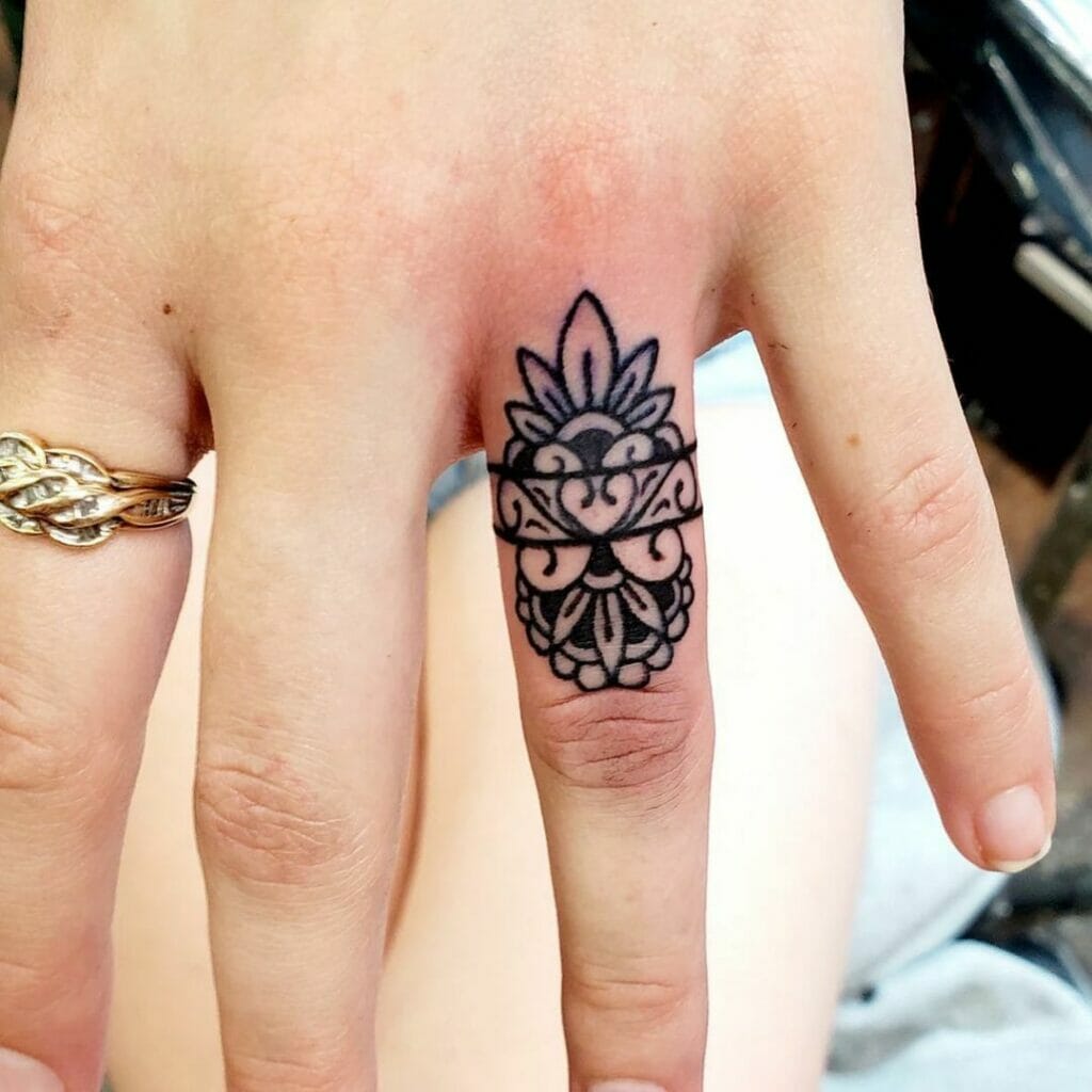 Cool Ring Tattoo Which Can Also Be Worn As A Wedding Ring Tattoo