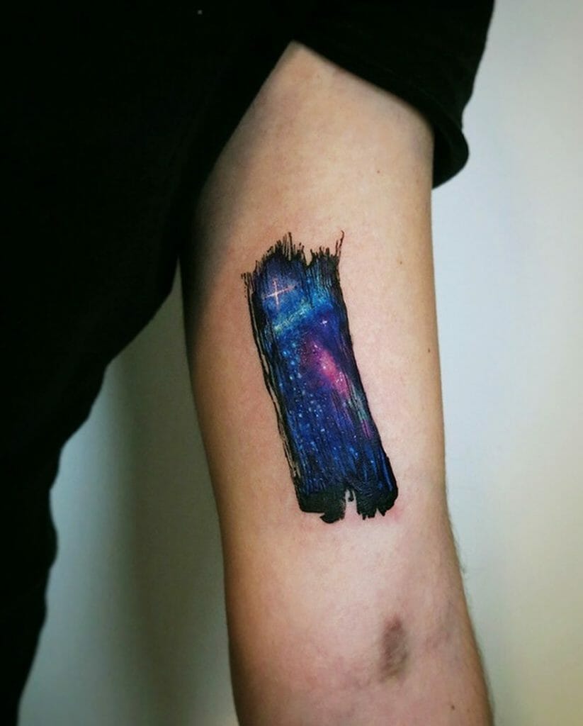 Cosmos Brush Stroke Tattoo