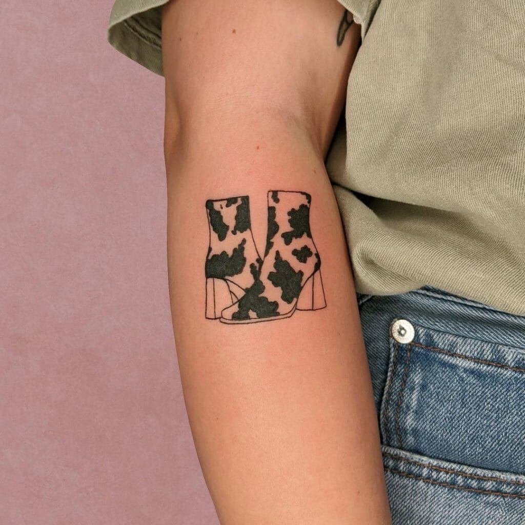 Cow-Print Boot Tattoo
