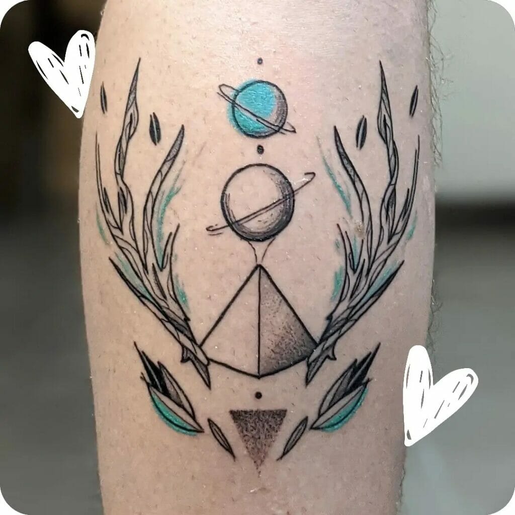 Creative Galaxy Pyramid Tattoo