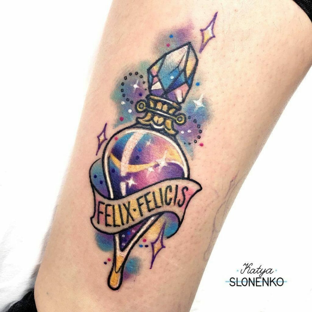 Crystal Royal Felix Felicis Potion Tattoo