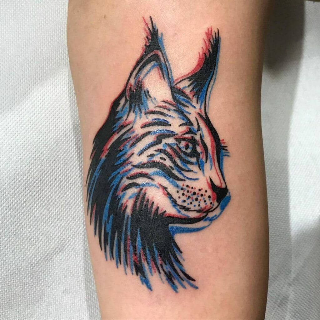 Cute Anaglyph Tattoo Ideas With Animal Motif