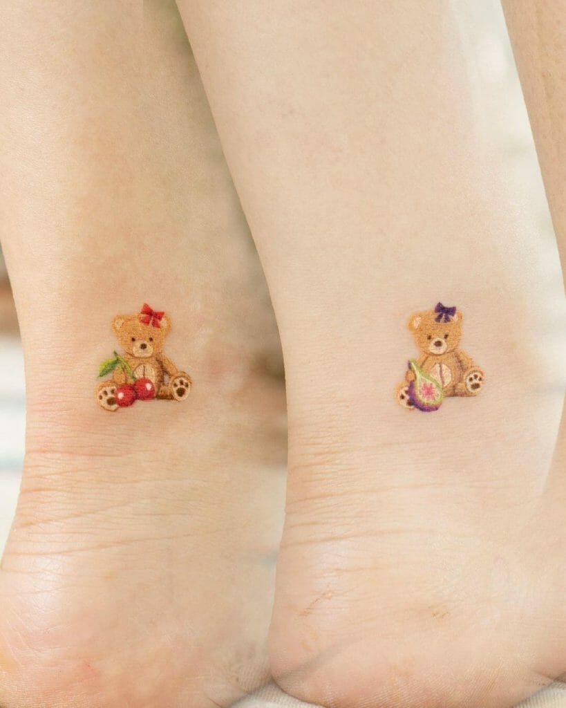 Cute Double Teddy Bear Tattoo Ideas