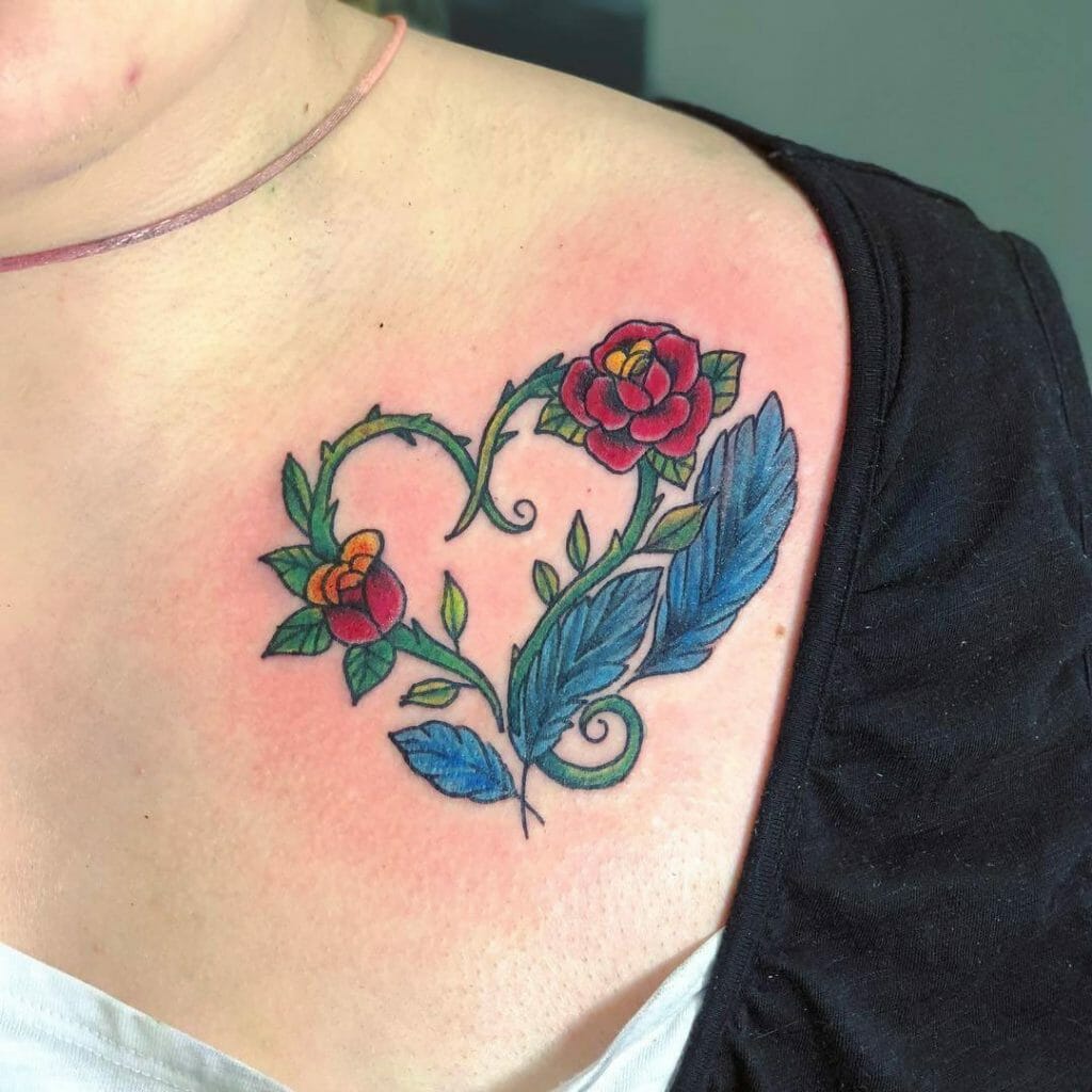 Cute Rose Vine Tattoo Designs