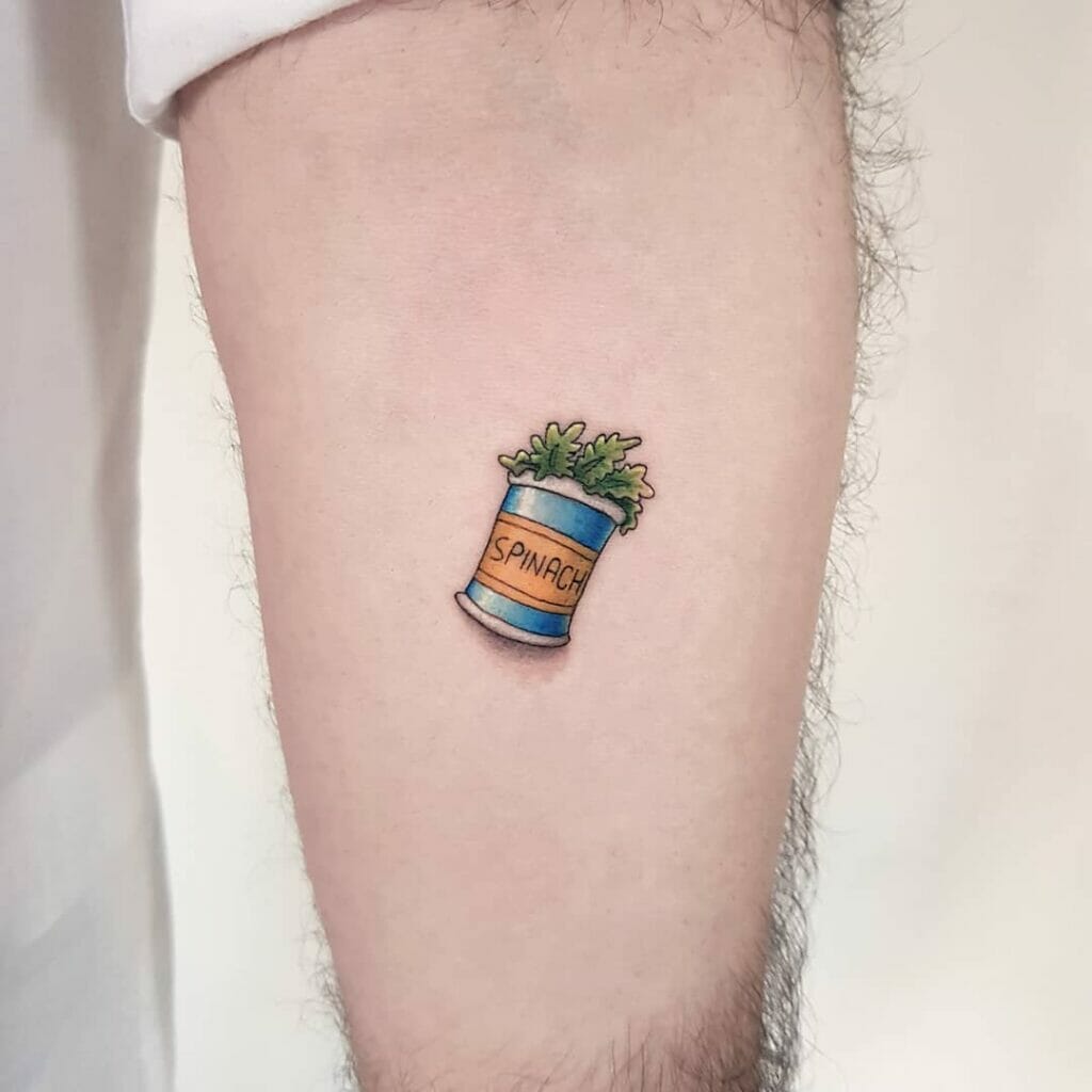 Cute Spinach Can Tattoo All Popeye Fans Would Love