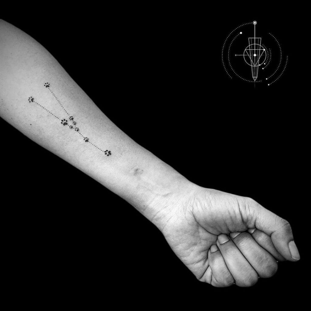 Cute Taurus Constellation Forearm Tattoo For Dog Lovers