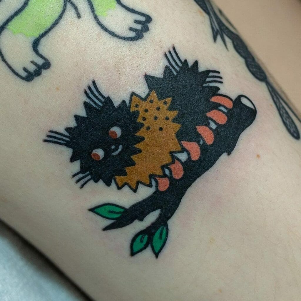 Cute Woolly Caterpillar Tattoo