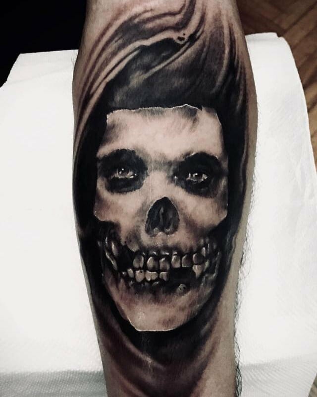 Danzig Metal Skull Face Misfits Tattoo