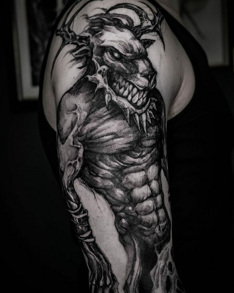 Dark Creature From A Mythology Tattoo