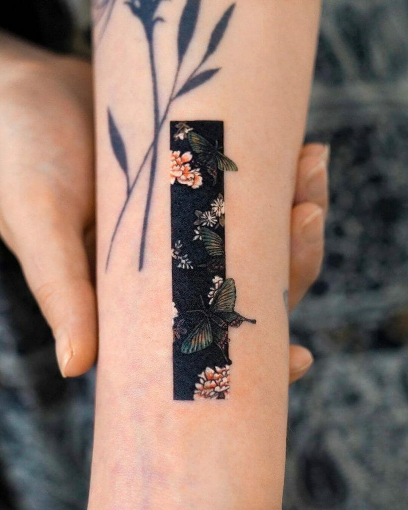 Dark Frame Butterfly Tattoo