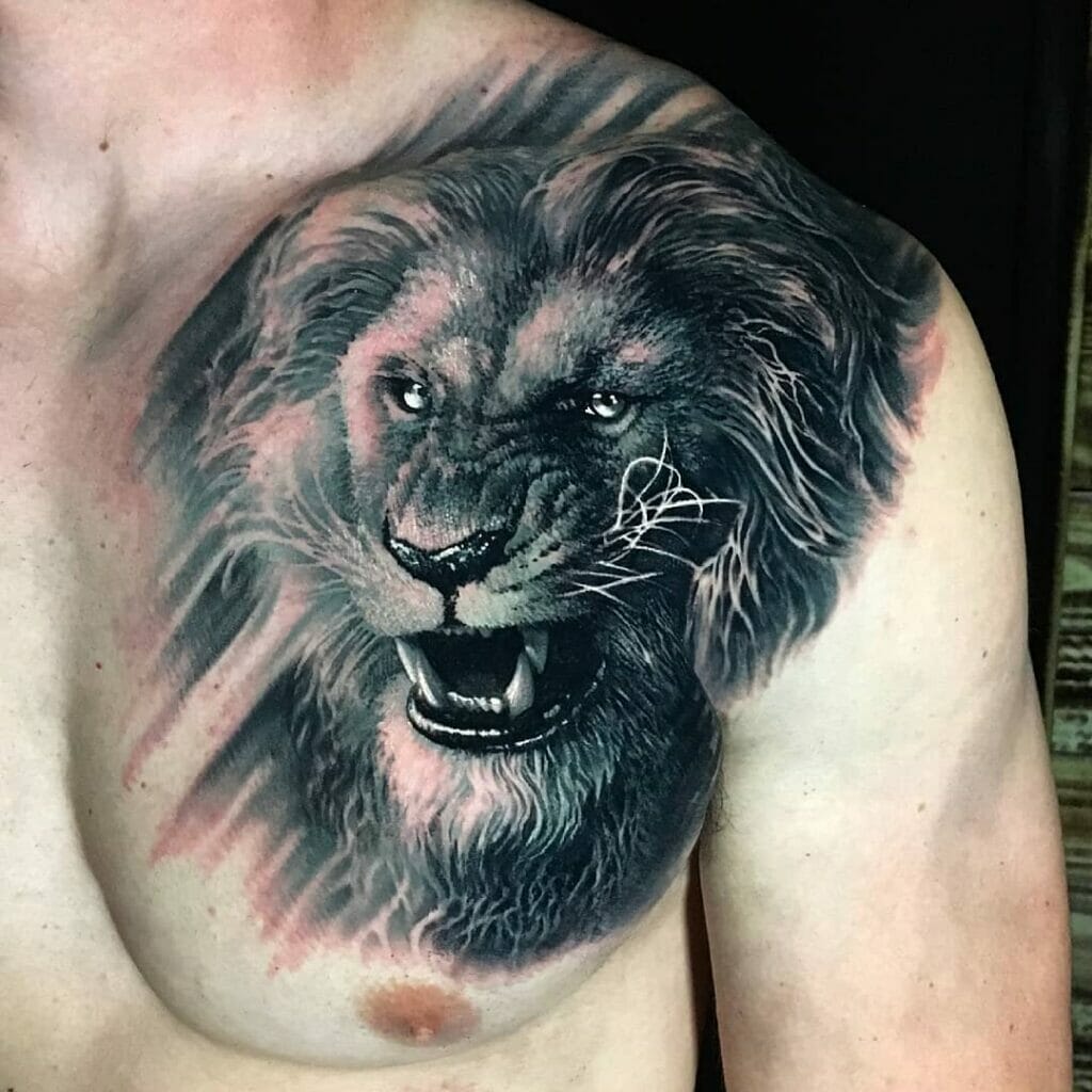 Dark Lion Head Tattoo