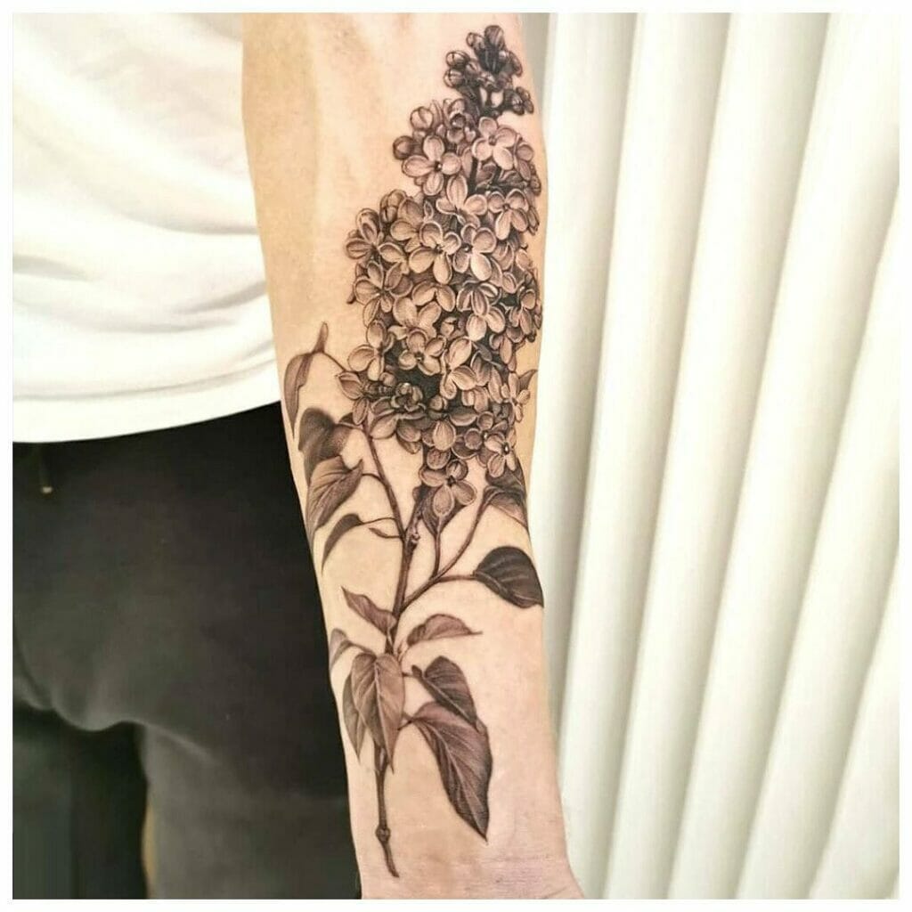 Dense Lilac Flower Tattoo