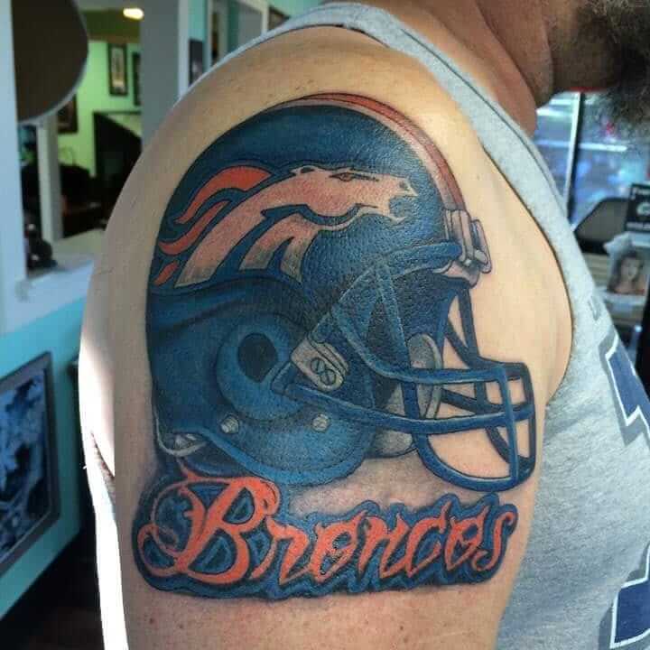 Denver Broncos Headgear Tattoo