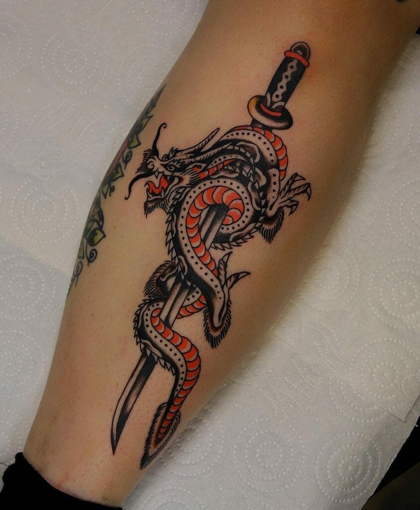 Dragon And Dagger Tattoo