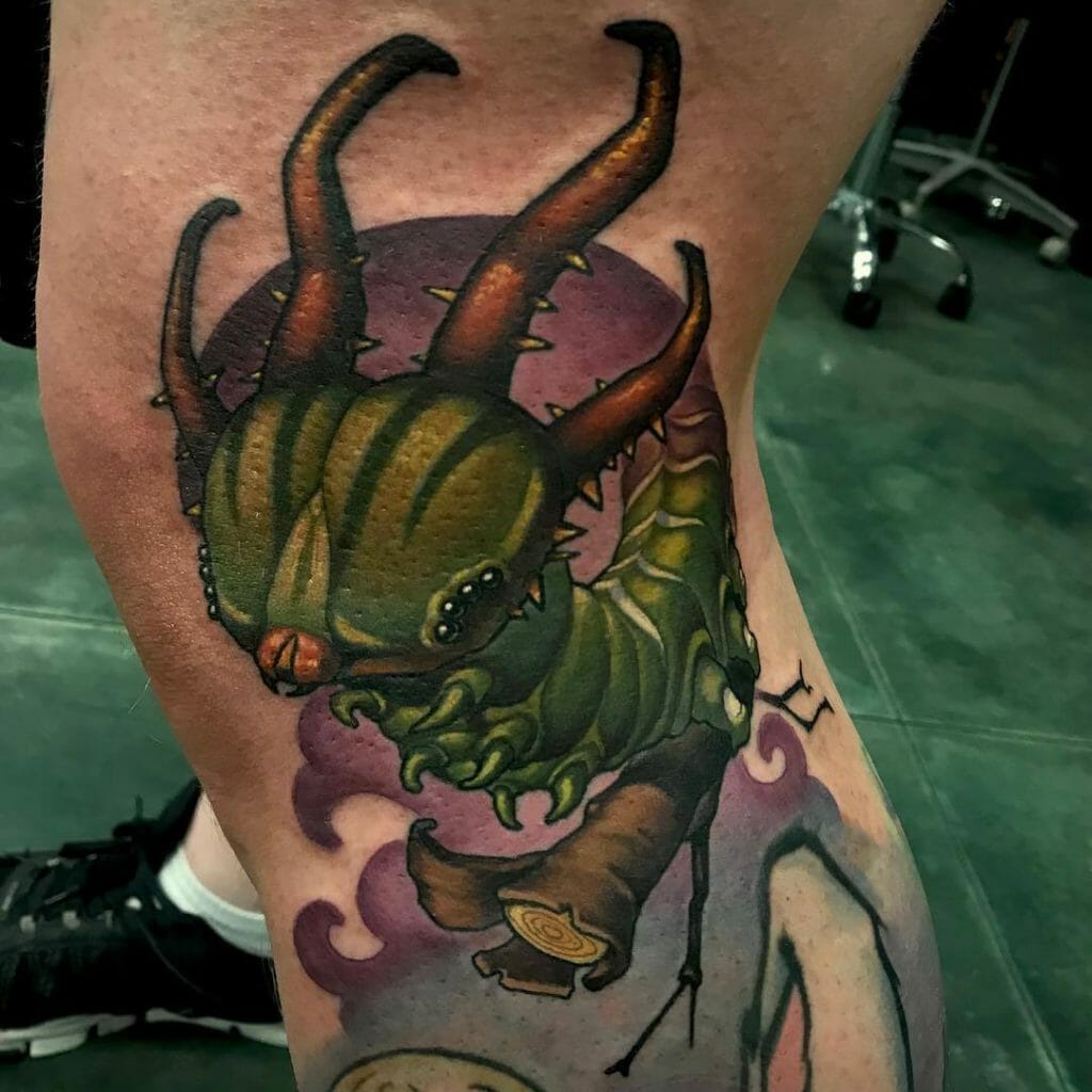 Dragon Head Caterpillar Tattoo