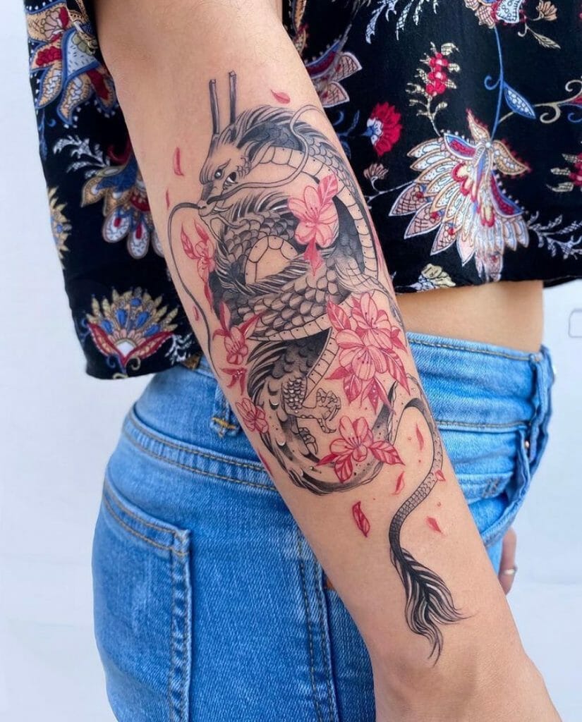 Dragon Snake Tattoo Around Arm