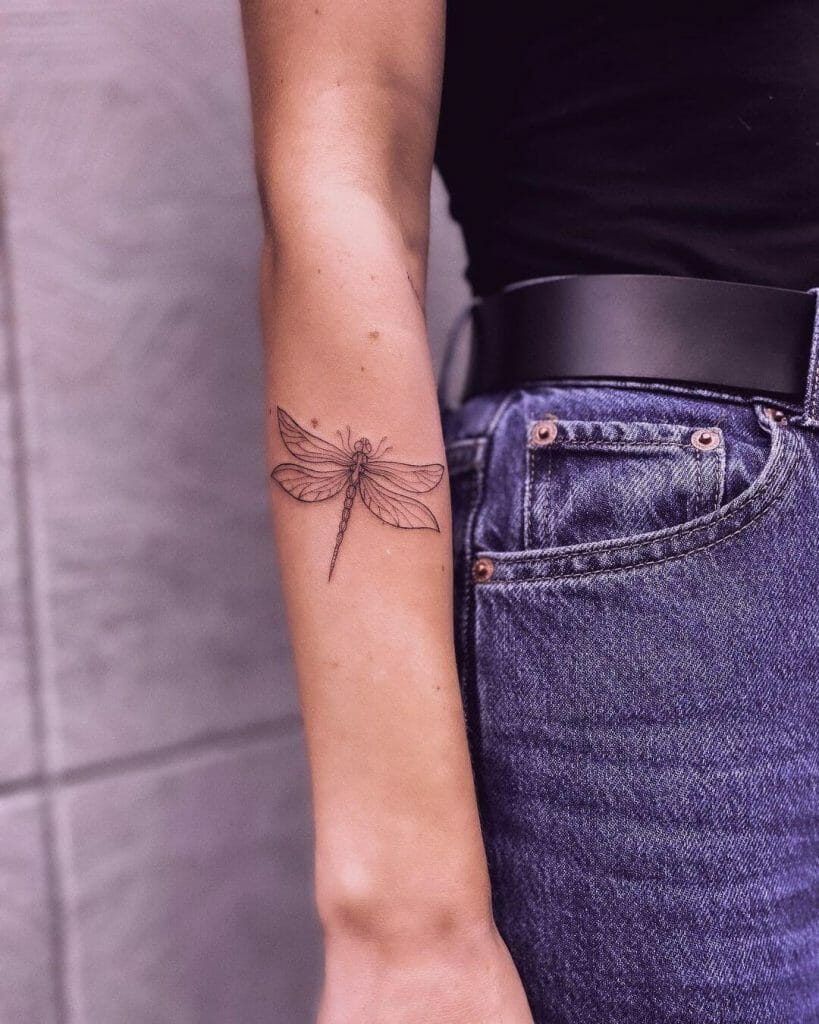 Dragonfly Outline Tattoos
