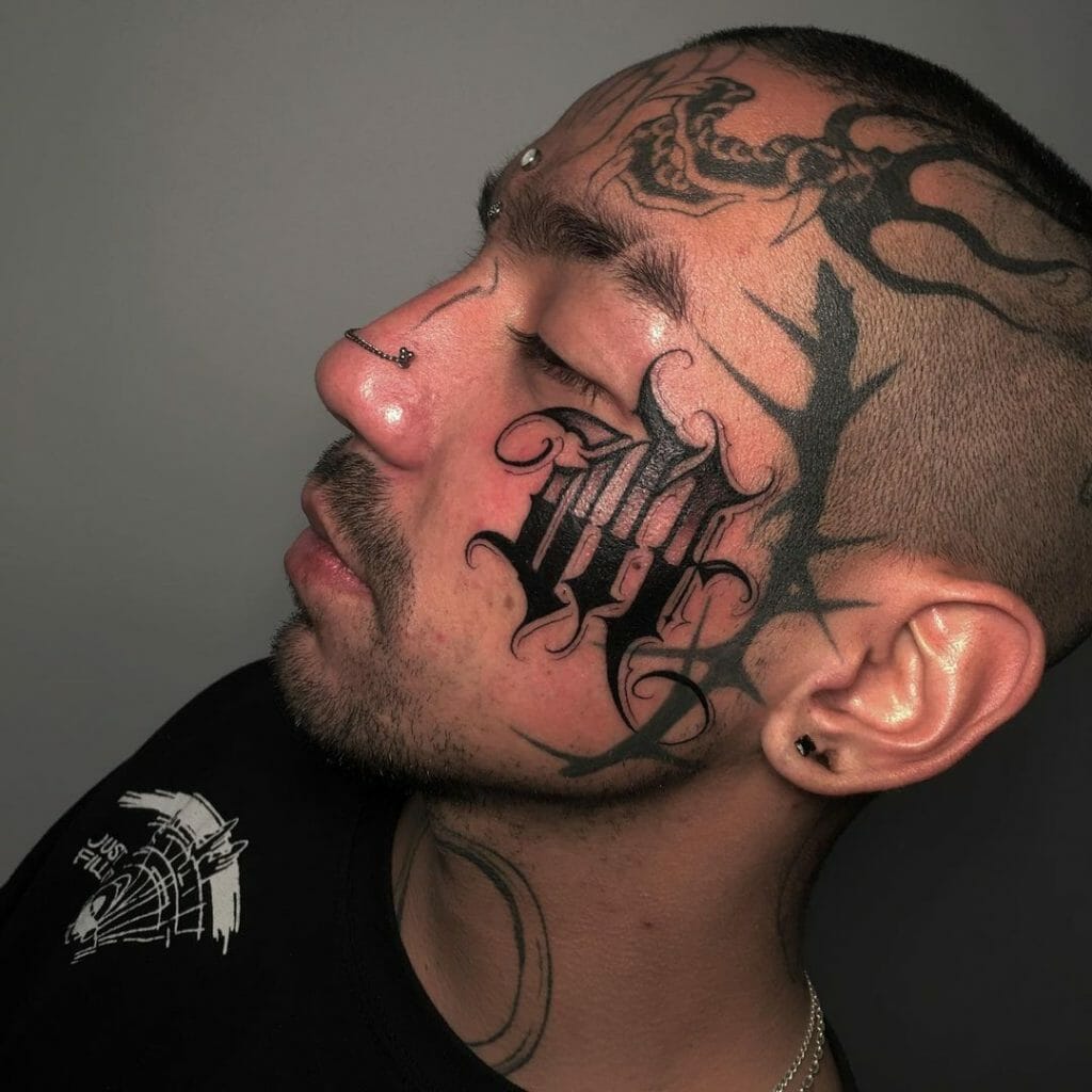 Face Script Tattoos