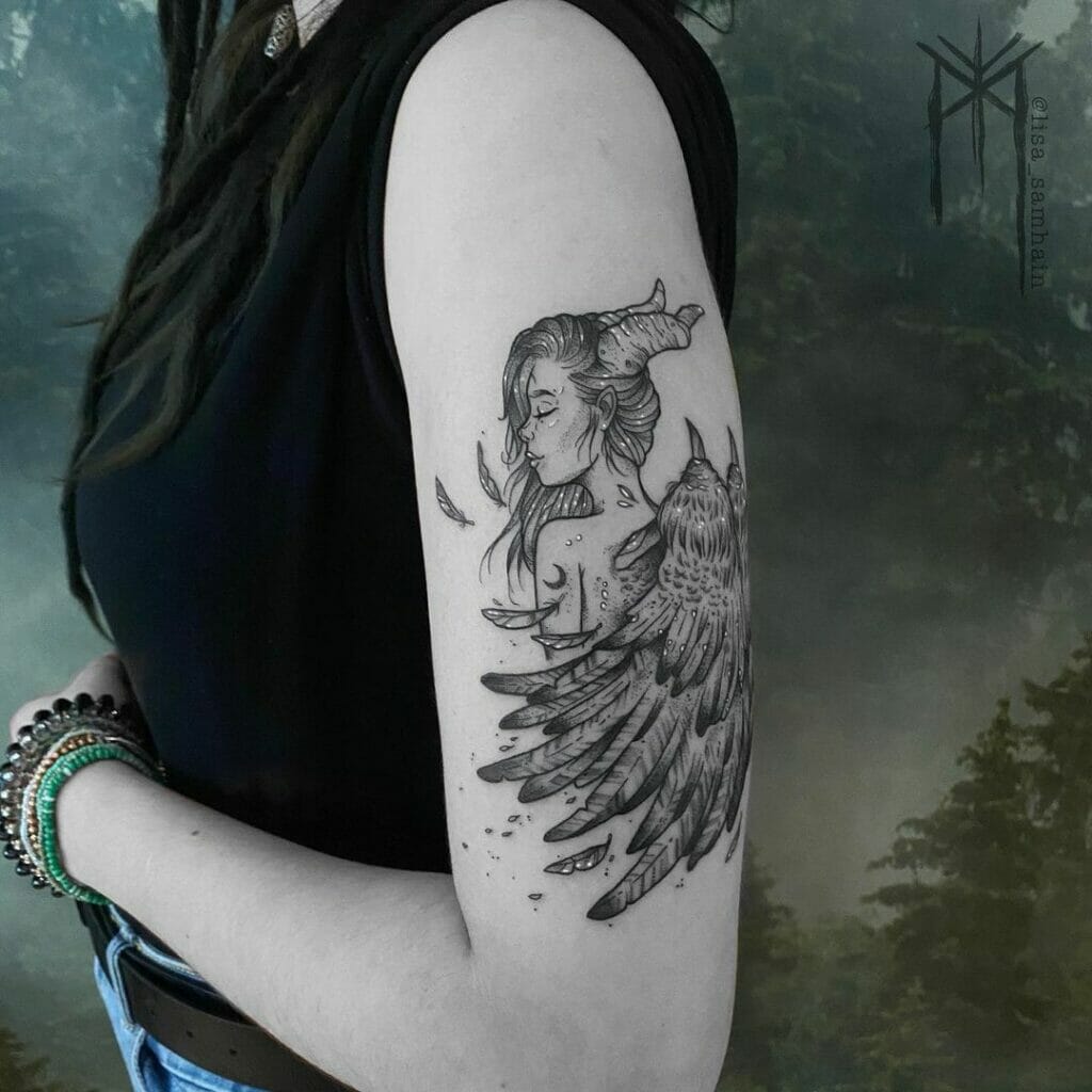 Feathers Of Maleficent Tattoo
