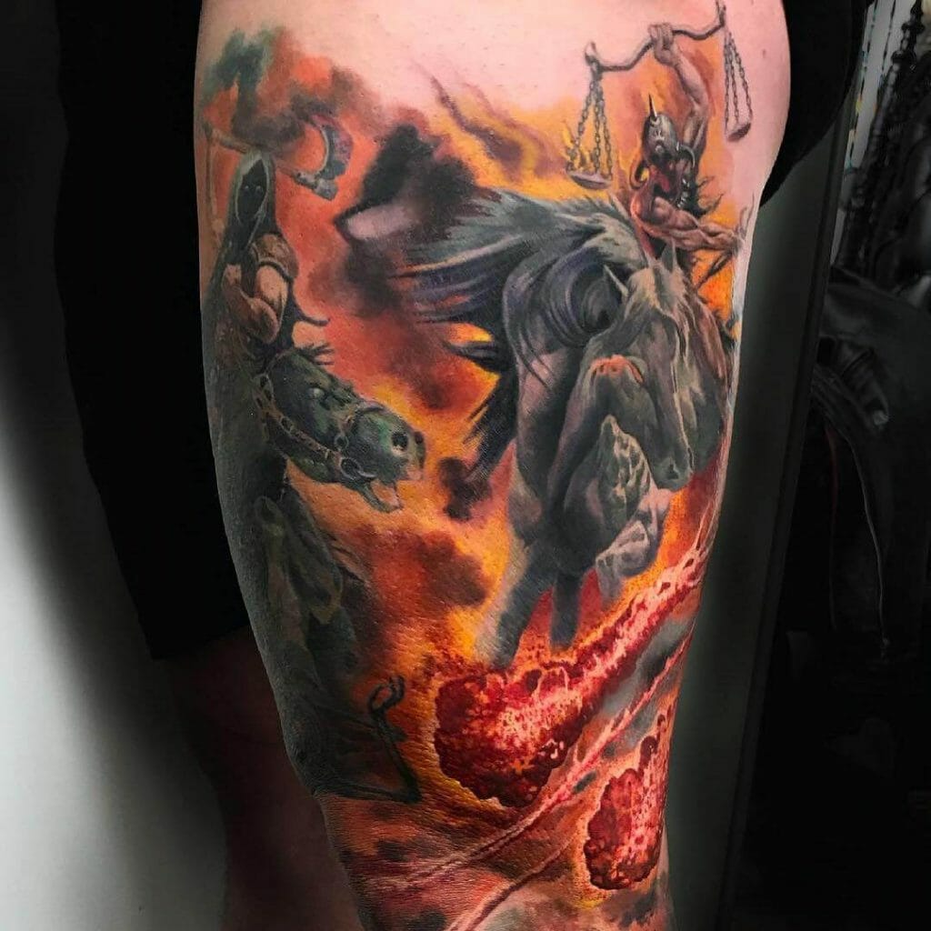 Fiery Four Horsemen Of The Apocalypse Tattoo