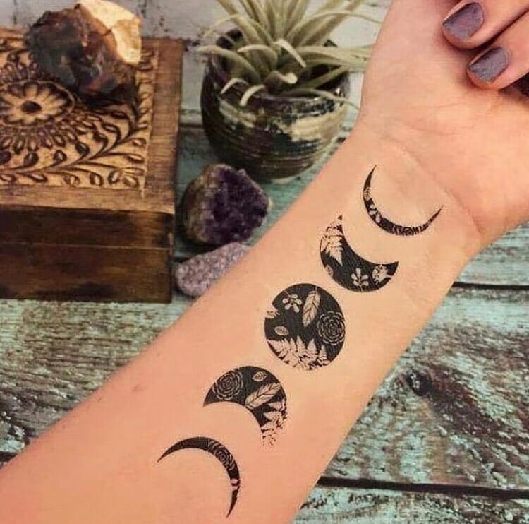 Five Moon Phase Tattoo Design