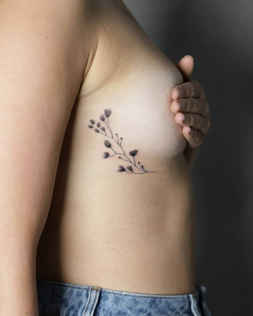 Flower Tattoo Side Boob