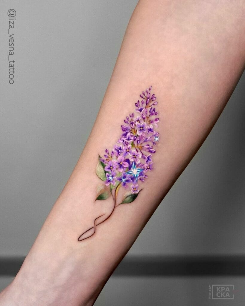 Fresh Spring Purple Lilac Tattoo