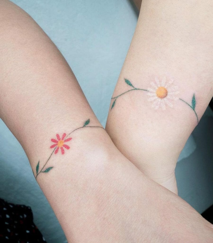 Friendship Flower Bracelet Tattoos