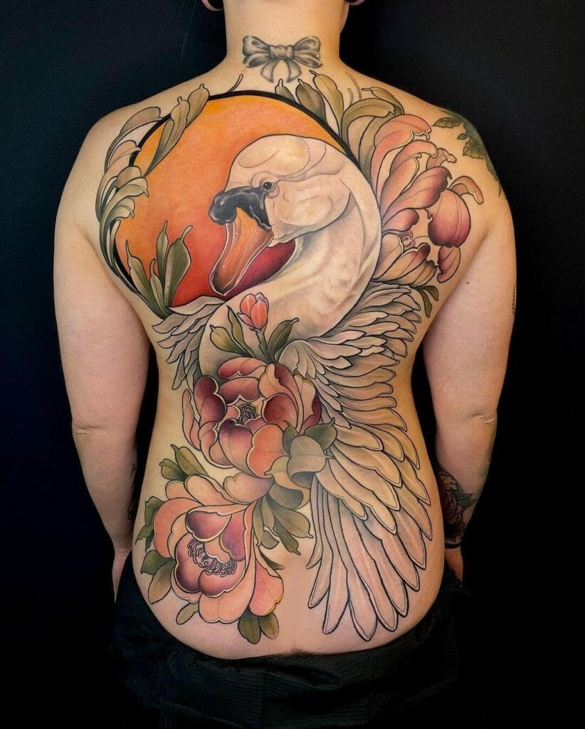 Full-Sized Swan Tattoo Design