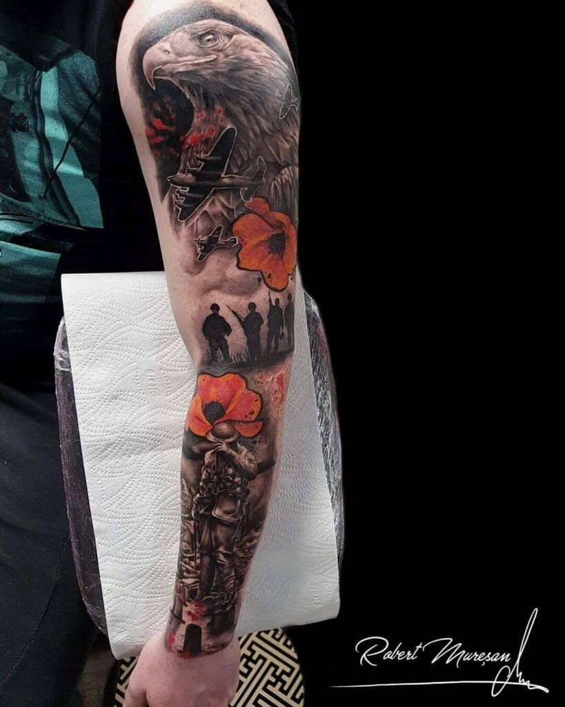 Full-Sleeve Army Tattoo