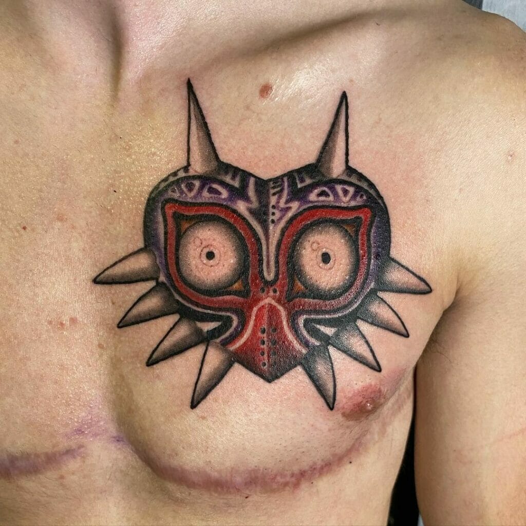 Geometric Majoras Mask Tattoo Designs