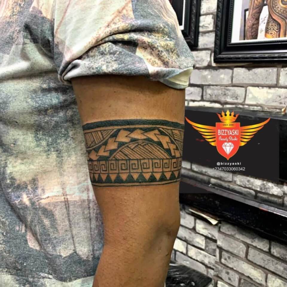 Geometric Tribal Armband Tattoo