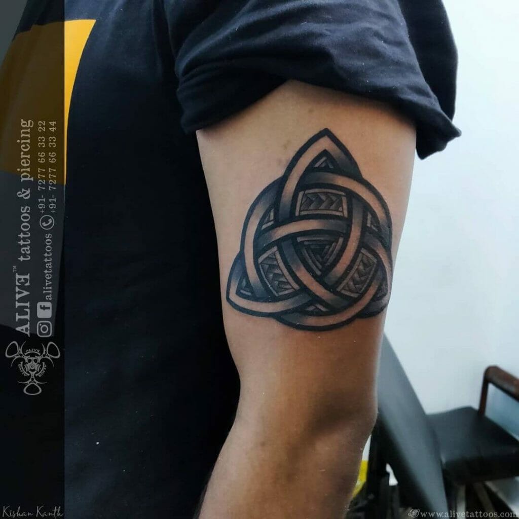 Geometric Triquetra Tattoo